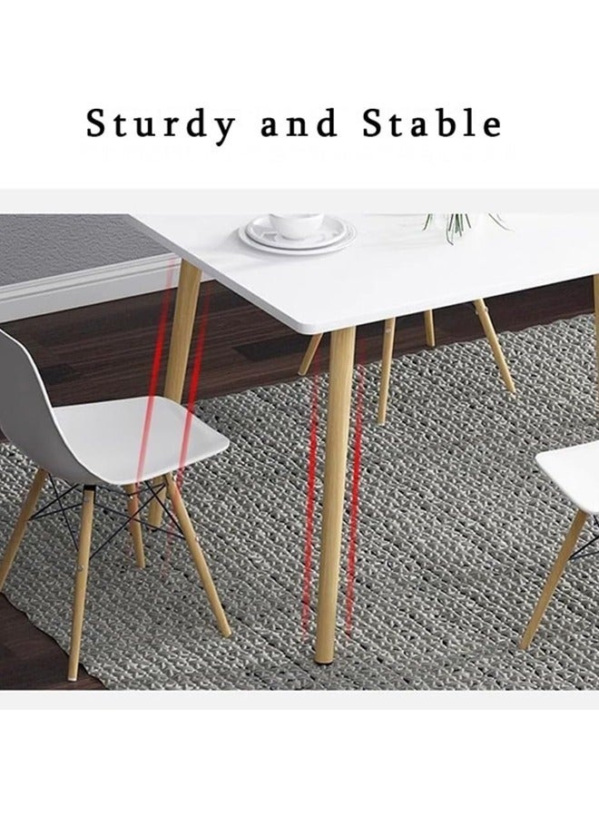 Taimi Modern Rectangular Dining Table, White Solid Wood Dining Table Furniture for Kitchen, Dining Room, Living Room 120x60x73cm - Image 5