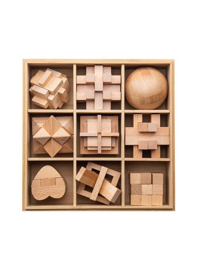 Generic - Kongming Lock Luban Lock Full Set Development Intelligence Unpacking Children's Toys Male 6-12 Birthday-Color:Beech 6-piece Set B [recommended For Grades 1-3 In Primary School] - Image 1
