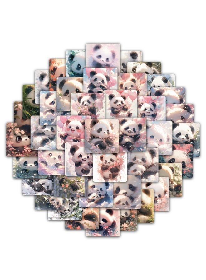 NIBEMINENT 59 Pcs Cute And Cute Panda Deco Kit Waterproof Stickers, High Definition Printing Bright Colors, Suitable for Laptop Skateboard Luggage Water Bottle Guitar DIY - Image 1