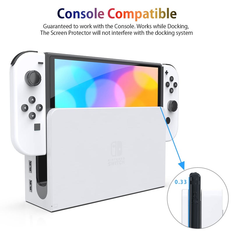 daydayup [4 Pack] Tempered Glass Screen Protector Compatible with Nintendo Switch OLED Model 2021 - with [Alignment Frame] Transparent HD Clear Screen Protector for Accessories & Console - Image 5