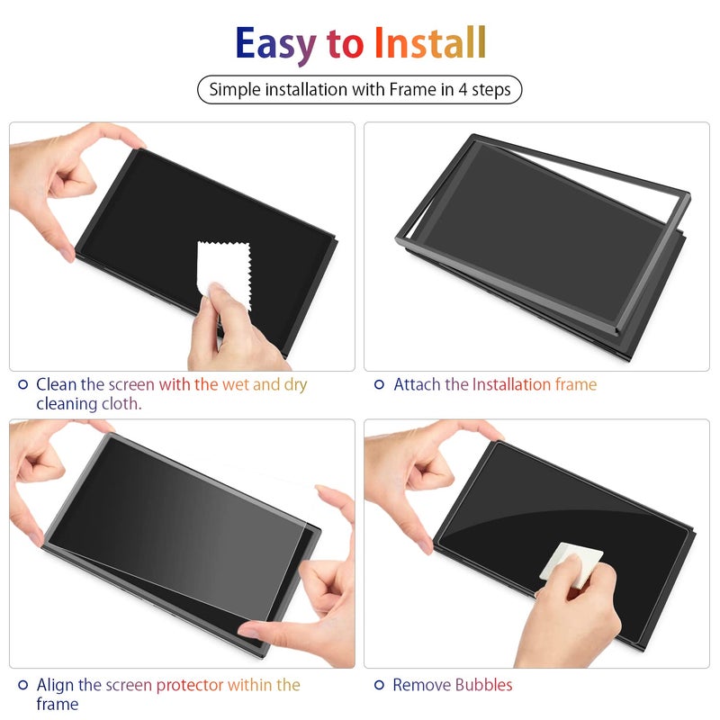 daydayup [4 Pack] Tempered Glass Screen Protector Compatible with Nintendo Switch OLED Model 2021 - with [Alignment Frame] Transparent HD Clear Screen Protector for Accessories & Console - Image 3