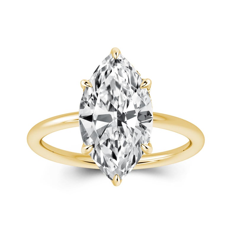 RODIFFY 35CT Marquise Cut Engagement Ring AAAAA Grade Cubic Zirconia Promise Ring for Women S925 Silver Bridal Wedding Jewelry Style 1 Golden 7