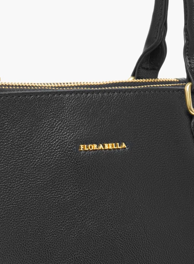 Flora Bella By Shoexpress Women Solid Tote Bag with Detachable Strap and Zip Closure