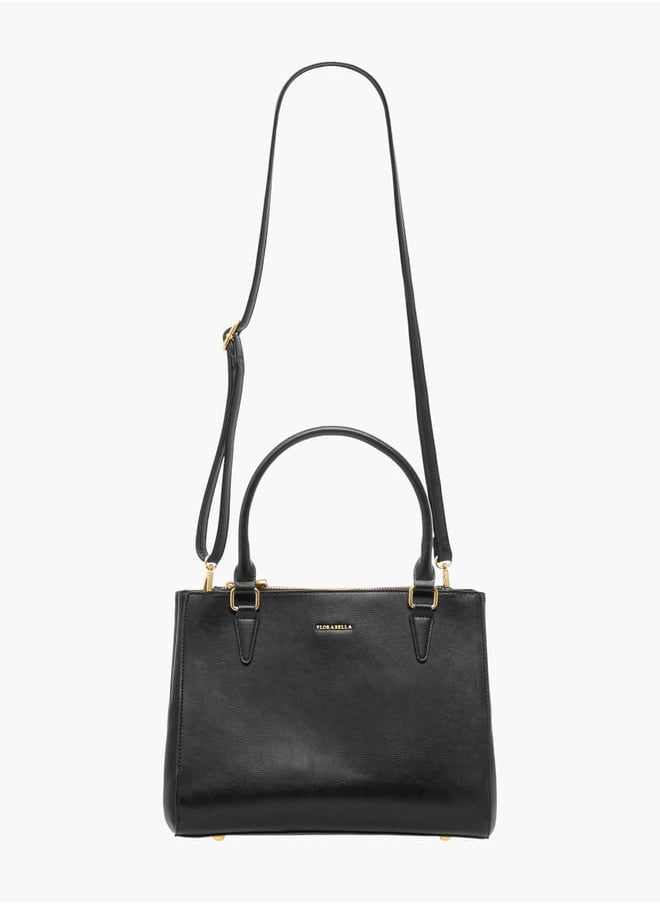 Flora Bella By Shoexpress Women Solid Tote Bag with Detachable Strap and Zip Closure  - Image 2