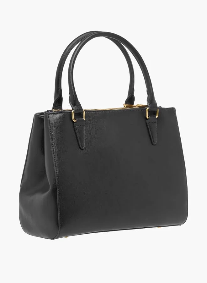 Flora Bella By Shoexpress Women Solid Tote Bag with Detachable Strap and Zip Closure