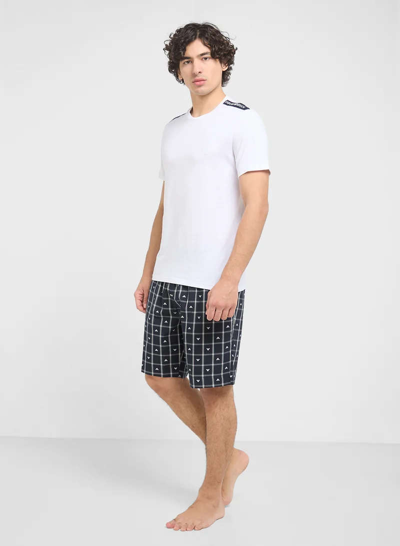 EMPORIO ARMANI Beachwear Logo Crew Neck T-Shirt