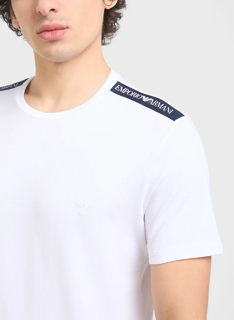 EMPORIO ARMANI Beachwear Logo Crew Neck T-Shirt