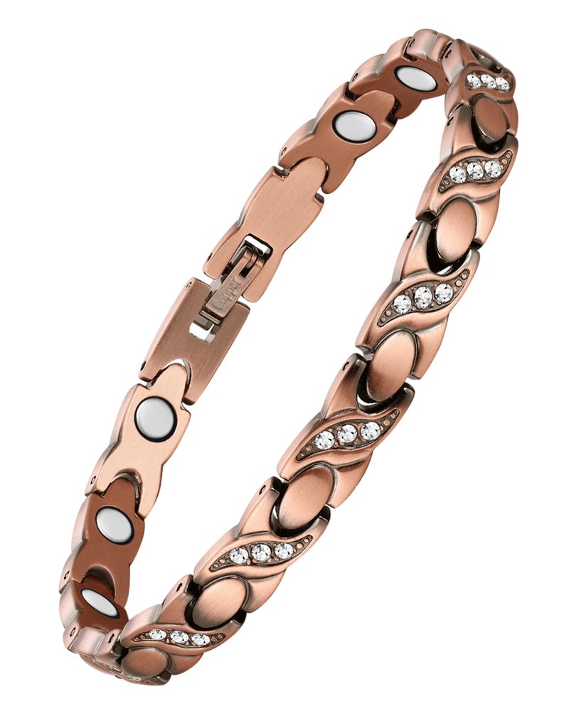 Jecanori Copper Magnetic Bracelets for Women, 99.99% Pure Copper Bracelets with Effective Neodymium Magnets, Adjustable Jewelry Gift with Sizing Tool - Image 1