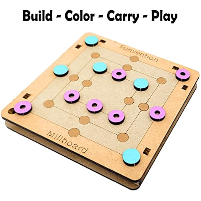 فنفينشين للعالم الصغير في كل طفل كومبو من 8 ألعاب سفر جيب DIY Tic Tac Toe Chess Checkers لعبة لوح الأسرة أفضل هدايا عيد ميلاد العودة 25 PgCo8 متعدد الألوان - Image 3