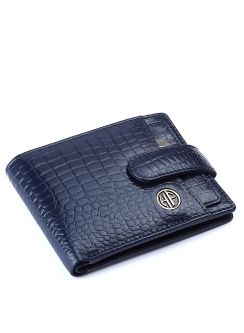 Genuine Leather Wallets for Men, Croc Blue | RFID Protected  Leather Wallet for Men | Mens Wallet with 5 Card Slots