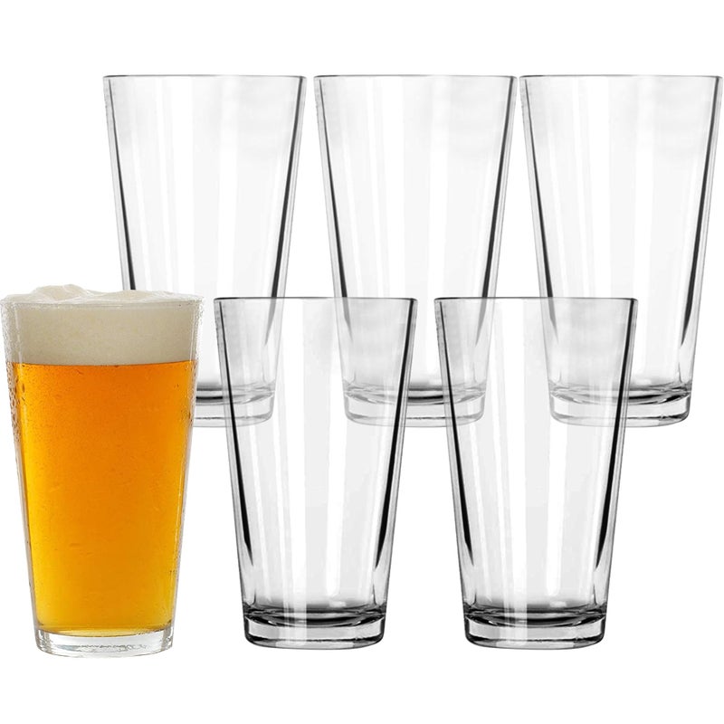Pint Glasses Set of 6  16 oz Drinking Glasses Made for Cold Beverages  16 oz Mixing Glass  Highball Set of 6 for Homes Pubs  More  Freezer  DishwasherFriendly Cocktail Glasses PARNOO
