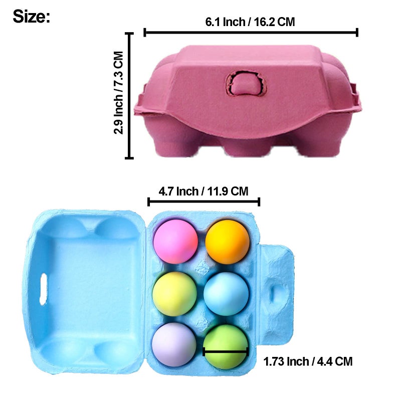 LayHyand Half Dozen Colored Egg Cartons 20 Pack, Natural Pulp Paper Egg Cartons 6 Count for Chicken Eggs Reusable, Blank Colorful Easter Toy Color Storage Tray for Holds Up to Six 6 Egg Holder Basket Cardboard - Image 5