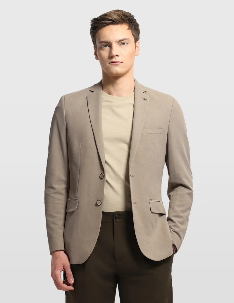 Zero Calorie Slim Fit Textured Blazer
