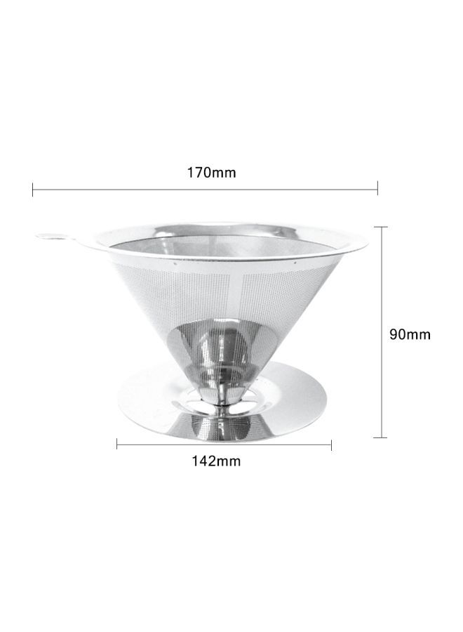 NIBEMINENT Stainless Steel Coffee Dripper With Cup Stand Silver 18x12x10millimeter - Image 4