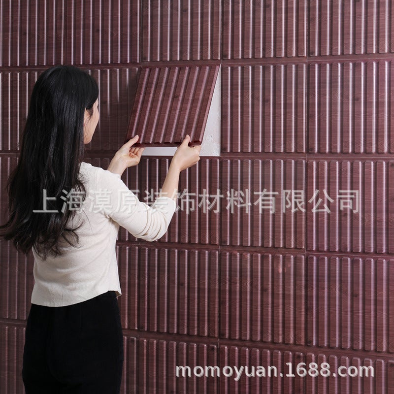 New Pvc Self-Adhesive Grille Version Wall Stickers 30X30Cm Background Wall Living Room Bedroom Dining Room A Generation Of Hair - Image 2