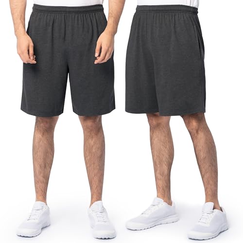 Fruit of the Loom mens Eversoft Cotton With Pockets (S-4xl) Casual Shorts, 2 Pack - Black Heather, X-Large US - Image 1