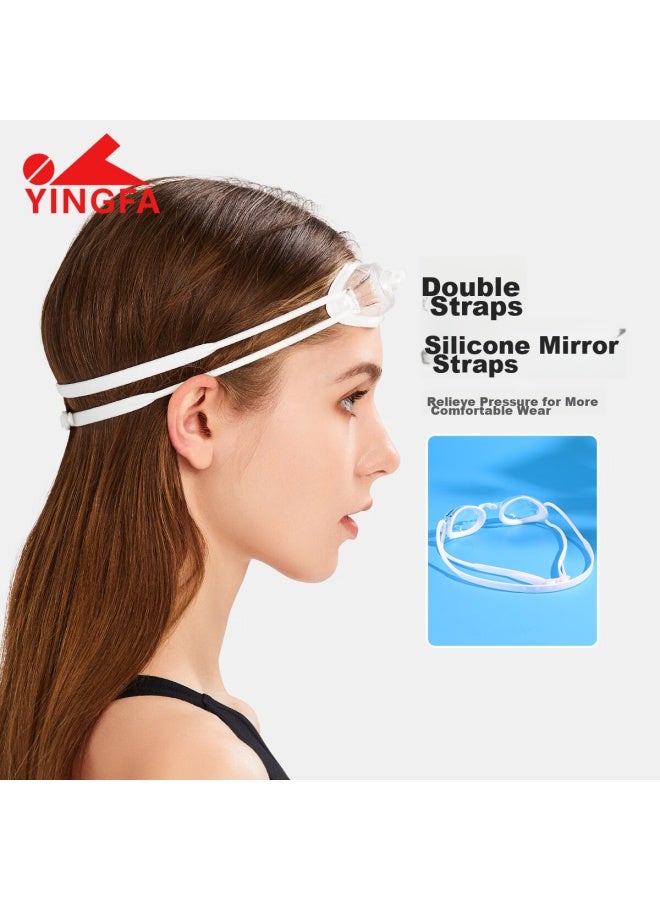 Yingfa Swimming Goggles, Waterproof Anti-fog Racing Compeion Training Professional High-definition Small Frame Swimming Goggles For Men And Women, White - Image 2