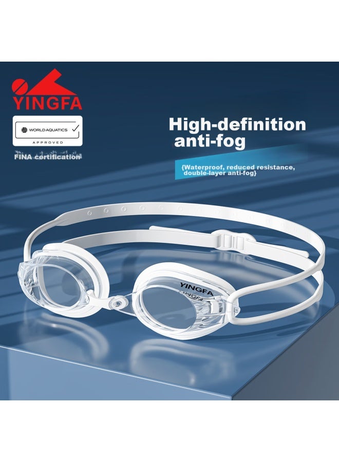 Yingfa Swimming Goggles, Waterproof Anti-fog Racing Compeion Training Professional High-definition Small Frame Swimming Goggles For Men And Women, White - Image 5