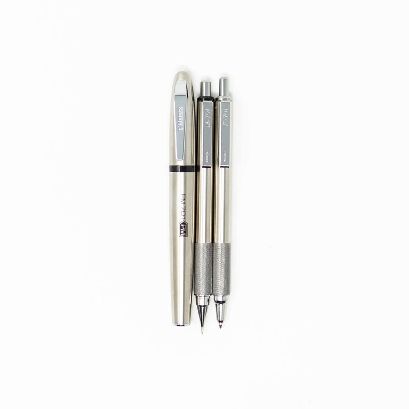 Zebra Pen Premium Steel Writing Set, PM-701 Permanent Marker, F-701 Ballpoint Pen, M-701 Mechanical Pencil, 3-Pack - Image 3