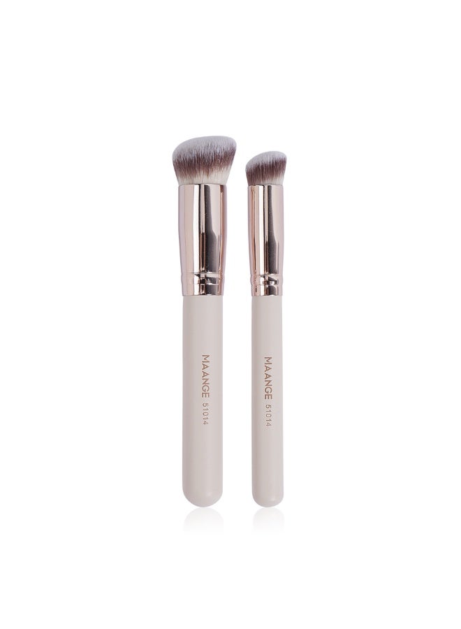 MAANGE Makeup Brushes 2 Pcs Makeup Brush Set for Foundation Concealer Brush, Premium Quality Make up Brushes,Grey - Image 2