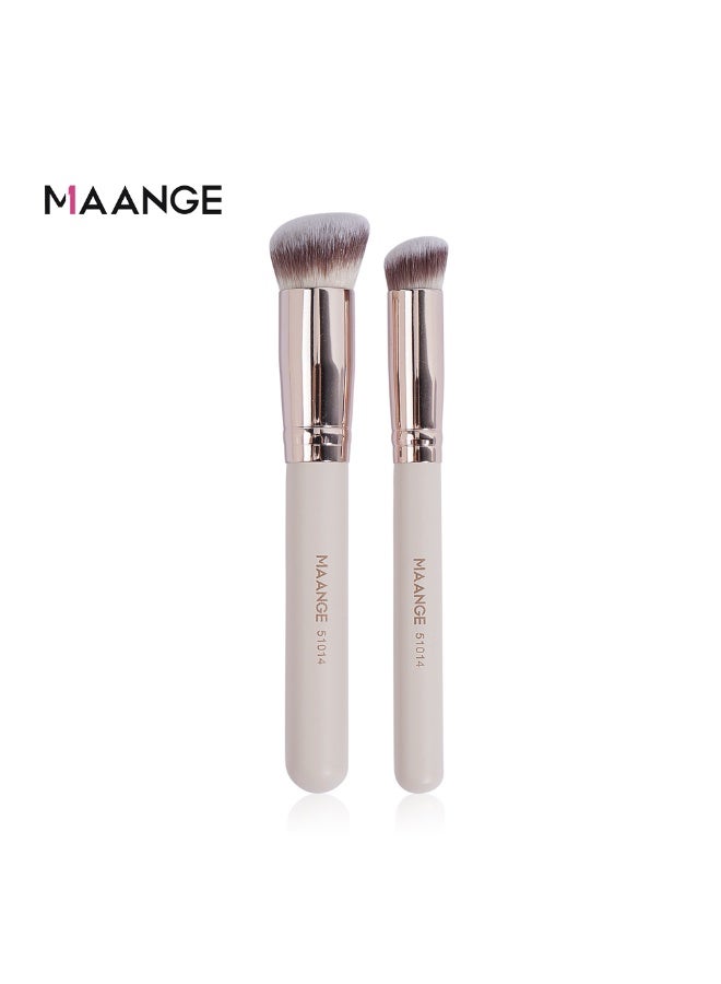 MAANGE Makeup Brushes 2 Pcs Makeup Brush Set for Foundation Concealer Brush, Premium Quality Make up Brushes,Grey - Image 1