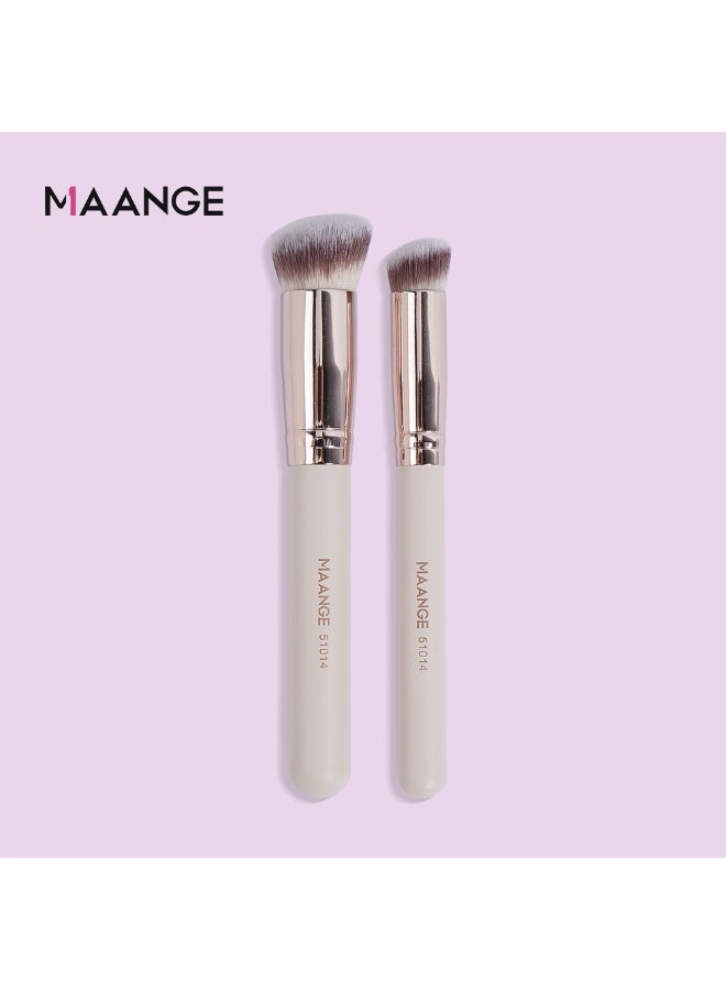 MAANGE Makeup Brushes 2 Pcs Makeup Brush Set for Foundation Concealer Brush, Premium Quality Make up Brushes,Grey - Image 5