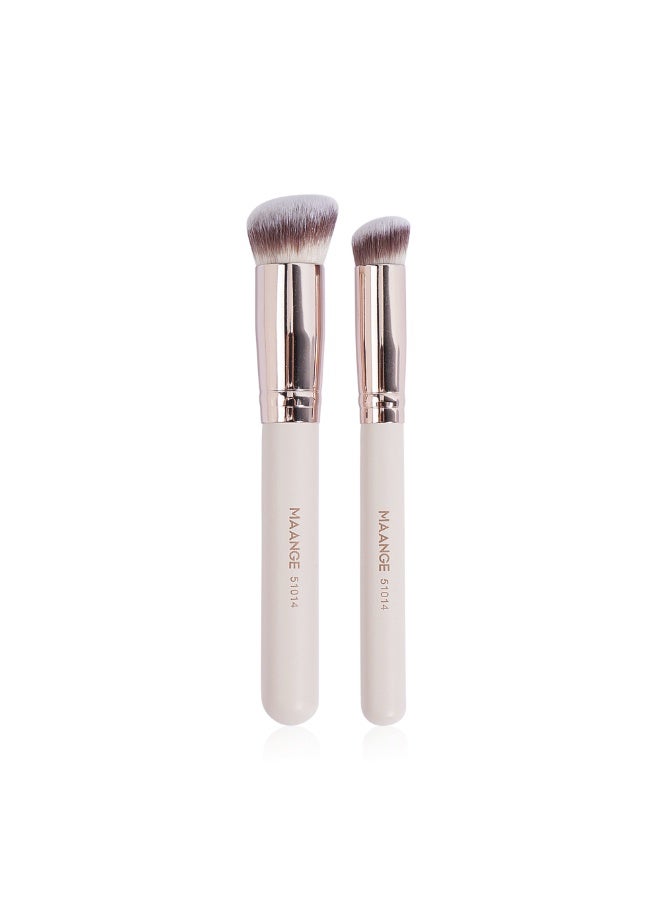 MAANGE Makeup Brushes 2 Pcs Makeup Brush Set for Foundation Concealer Brush, Premium Quality Make up Brushes,Grey - Image 2