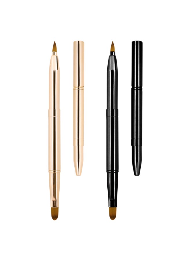 Unaone 2 Pack Lip Brush for Lipstick Retractable Lip Brushes Dualended Makeup Brush for Lipstick Lip Gloss Include Lid - Image 2