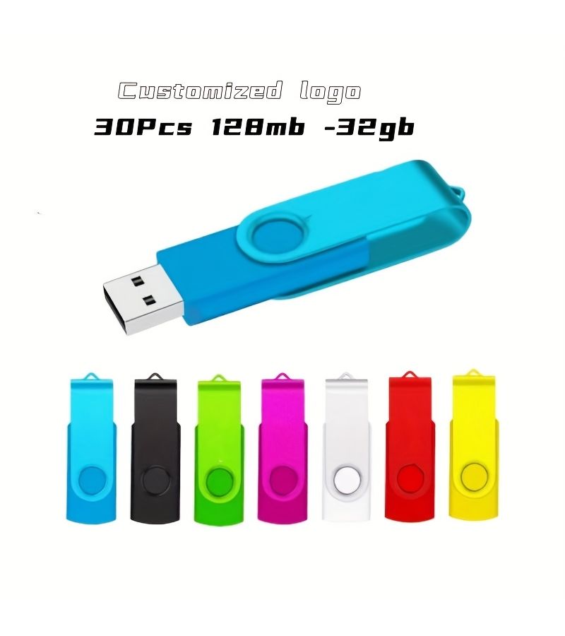 30 Pcs Red Personalized Custom USB Flash Drives 128MB USB 2.0 For Advertising Promotion Business Gifts Branding - Image 1