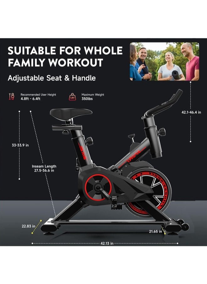 Denzoz Exercise Bike Indoor Cycling Bike Stationary Bike - Cycle Bike with Comfortable Seat Cushion Cardio Workout Cycle Bike Training  - Image 3