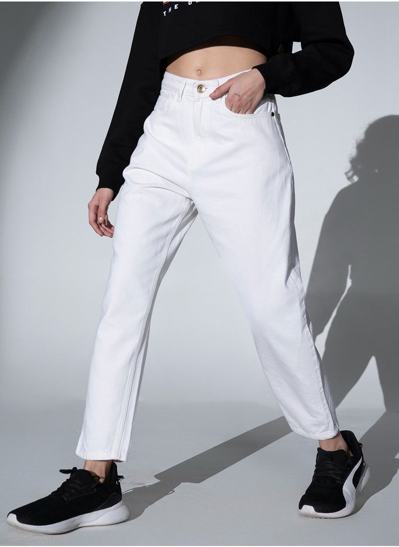 Hubberholme Mom Fit High-Rise Clean Look Jeans for Women  - Image 1