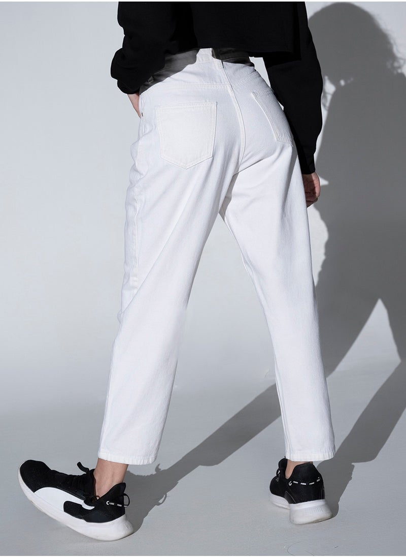 Hubberholme Mom Fit High-Rise Clean Look Jeans for Women  - Image 2