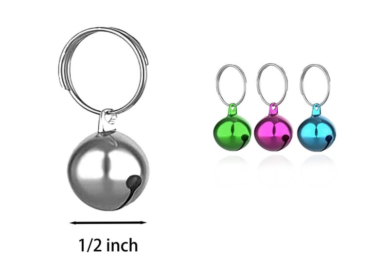 SKYPIA 3 Pack Pet Bells for Dog Cat Collar Charm Pet Pendant Accessories Stainless Steel Anti-Lost Training Bells for Collars Pet Pendant Accessories 1/2-Inch Silver - Image 2