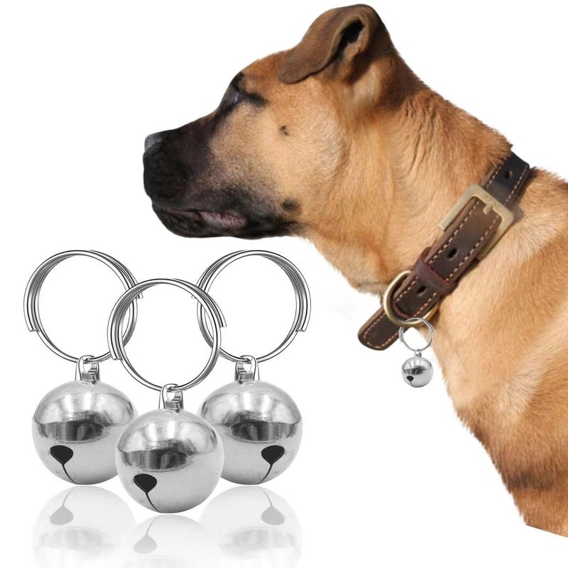 SKYPIA 3 Pack Pet Bells for Dog Cat Collar Charm Pet Pendant Accessories Stainless Steel Anti-Lost Training Bells for Collars Pet Pendant Accessories 1/2-Inch Silver - Image 3