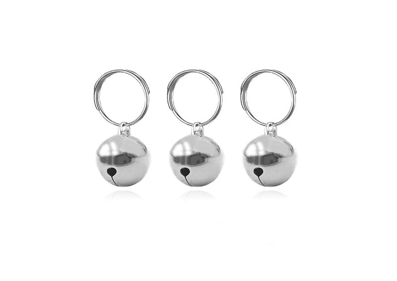 SKYPIA 3 Pack Pet Bells for Dog Cat Collar Charm Pet Pendant Accessories Stainless Steel Anti-Lost Training Bells for Collars Pet Pendant Accessories 1/2-Inch Silver - Image 1