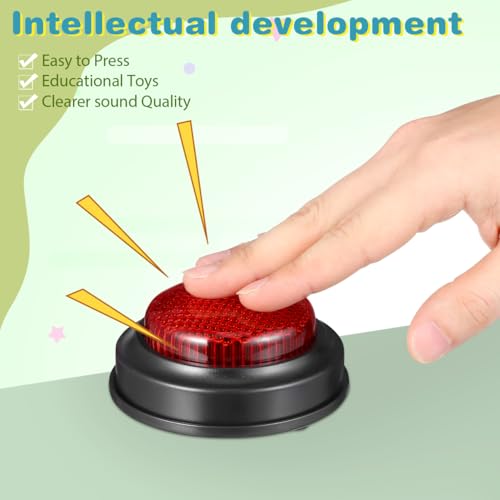 DEARMAMY Game Buzzer, Answer Buzzers for Game Show with Light Alarm Sound Show Button Box Party Contest Trivia Quiz for Kids Red - Image 5