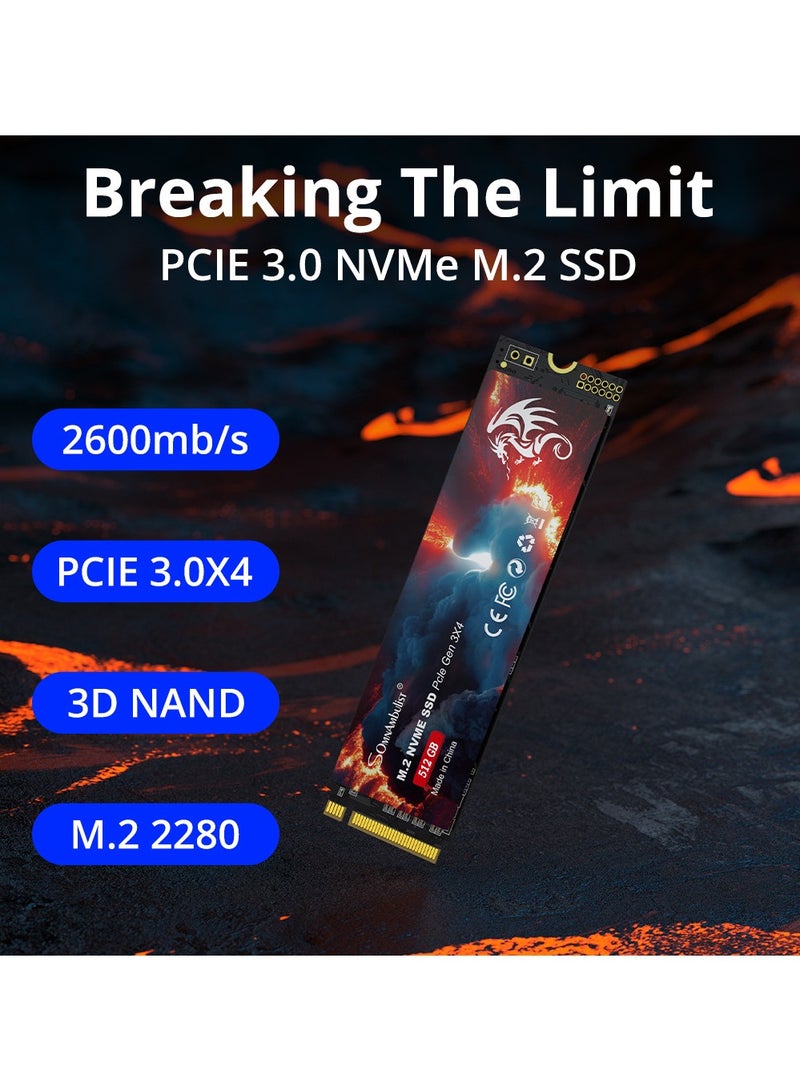 512GB M.2 NVME 2280 PCIe 3.0 SSD Internal Storage Drive for Laptop Computer Game Console - Image 2