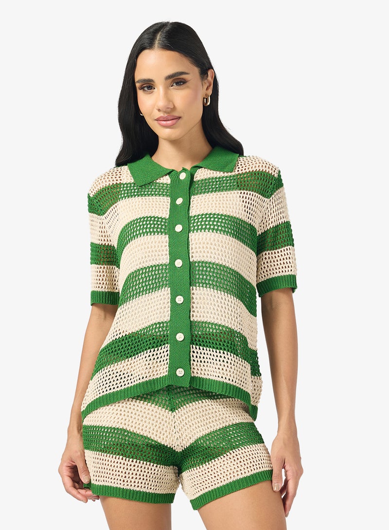 جينجر طقم قميص وشورت محبوك - Image 3