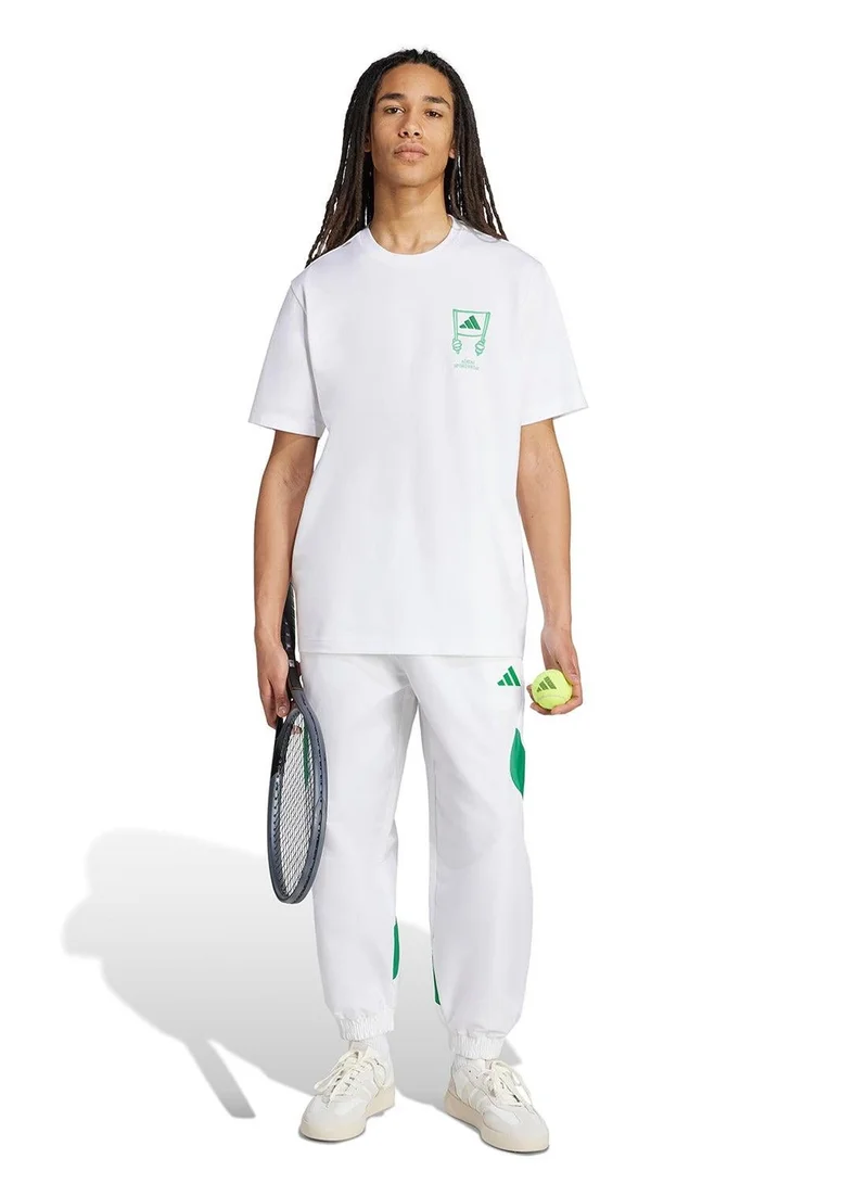 Adidas WHITE Stadium Crowd Loose Graphic T-Shirt for Men | Best Price UAE