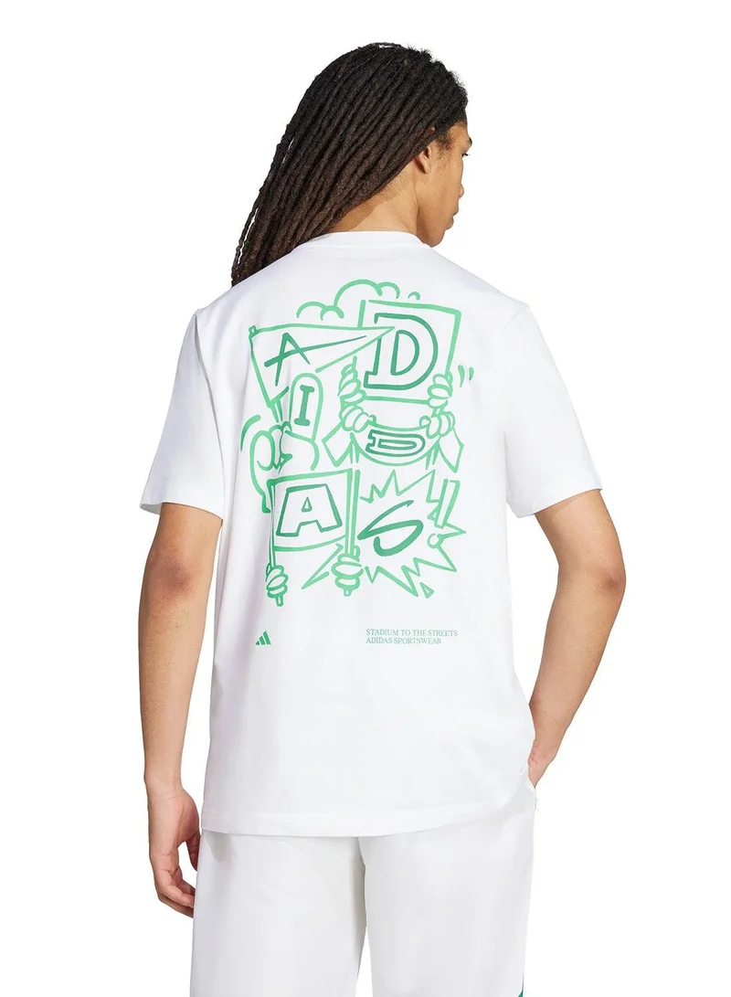 اديداس تيشيرت رجالي مطبوع بأكمام قصيرة