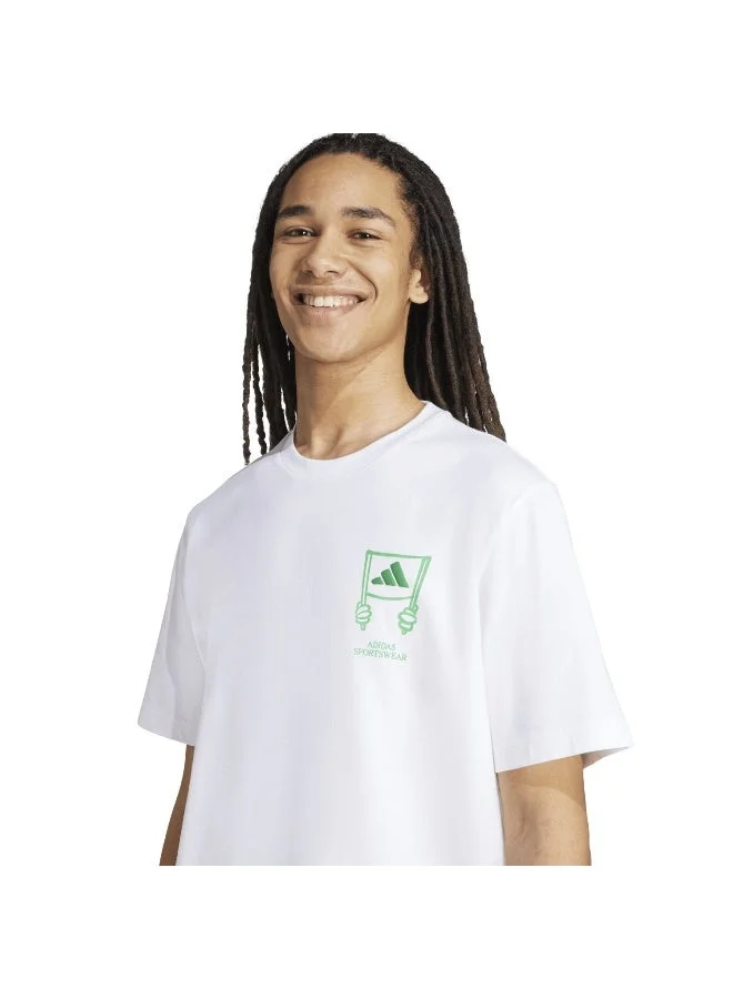 Adidas WHITE Stadium Crowd Loose Graphic T-Shirt for Men | Best Price UAE