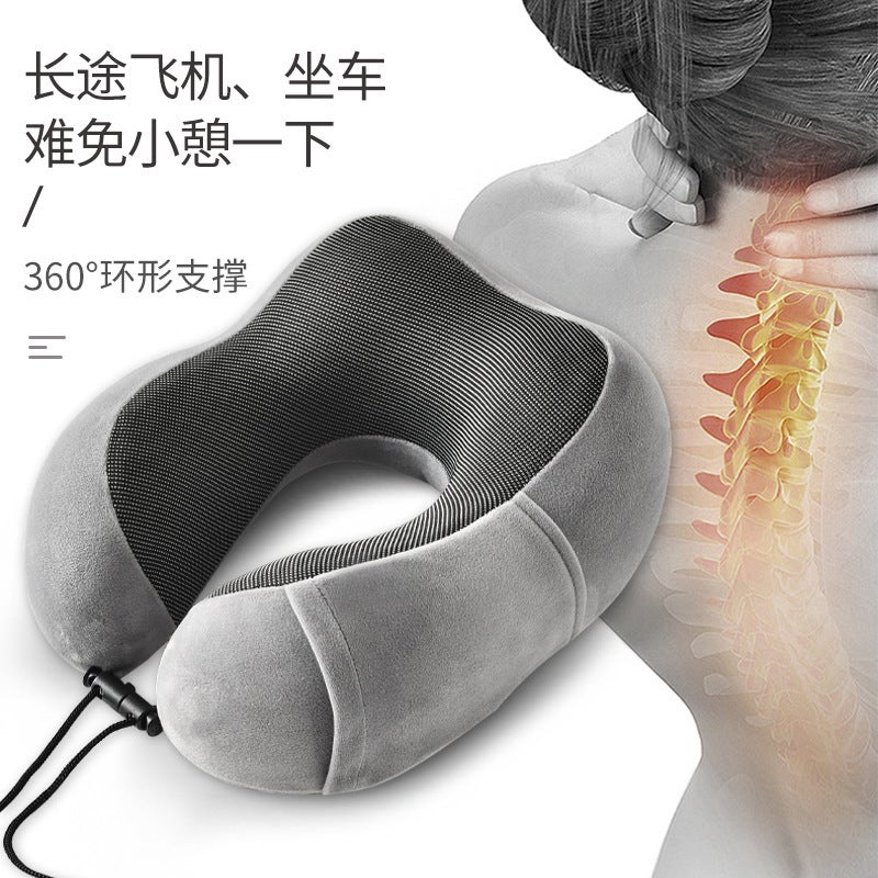 Memory Foam U-Shaped Pillow, Magnetic Fabric Pillow, Slow Rebound Multi-Purpose Neck Pillow, Airplane Travel Neck Pillow, Cervical Spine Protection - Image 4