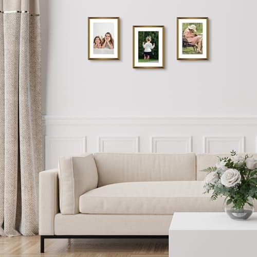 Frametory, 5x7 Black Aluminum Picture Frame - Set of 2 - Ideal for Displaying 4x6 Photos with Mat or 5x7 Without Mat - Real Glass Front - Simple Gallery Wall Frames for Art Prints and Posters - Image 2