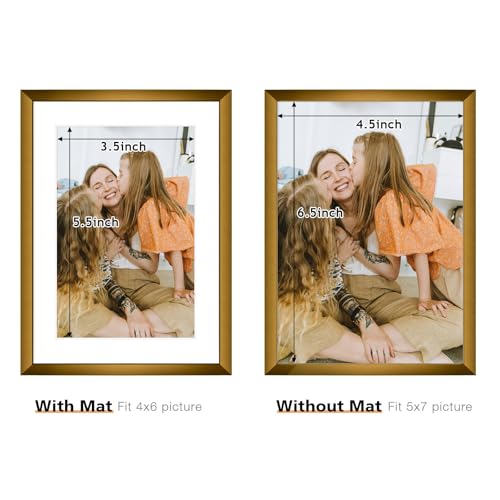 Frametory, 5x7 Black Aluminum Picture Frame - Set of 2 - Ideal for Displaying 4x6 Photos with Mat or 5x7 Without Mat - Real Glass Front - Simple Gallery Wall Frames for Art Prints and Posters - Image 5