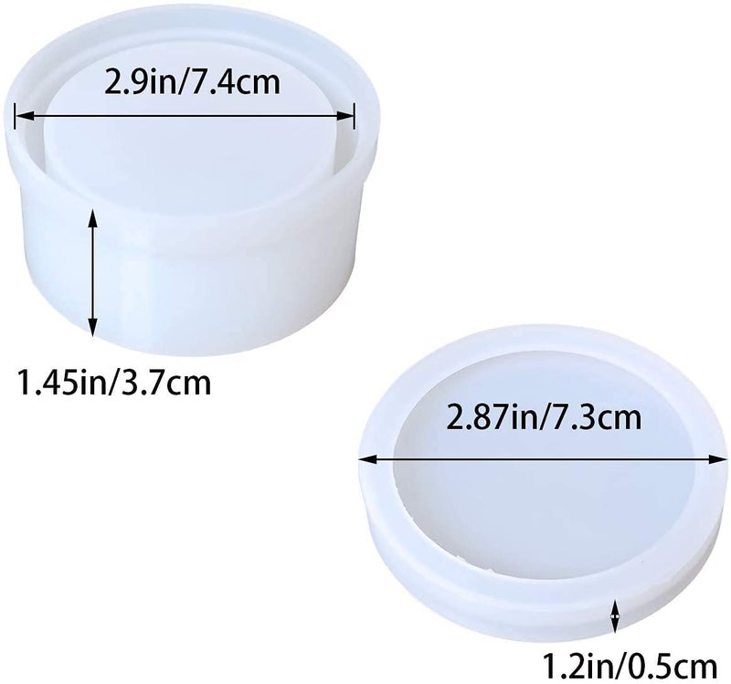ARTOOL Round Storage Box Resin Art Mold Container for Jewellery Keychains Pendant with Top Lid Epoxy Resin Art Mould 3x3 Inch (A72) - Image 3
