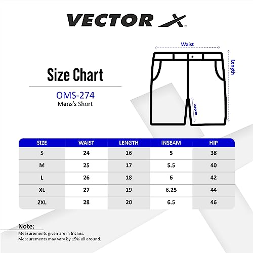 Vector X OMS-274 Mens Solid Pattern Regular Dry Fit Athletic, Running, Gym, Outdoor, Workout Training Light Weight Sports Active Shorts (White, M) - Image 3