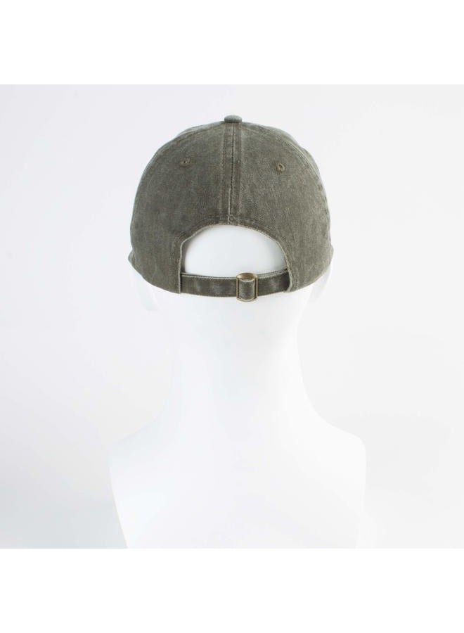 LANGZHEN Unisex Plain Washed Cotton and Denim Baseball Cap Adjustable Dad hat (Army Green) - Image 5