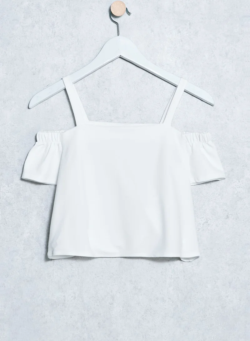 NEW LOOK Teen Cold Shoulder Ruffle Top