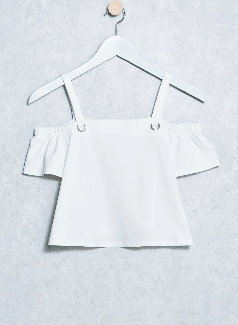 NEW LOOK Teen Cold Shoulder Ruffle Top