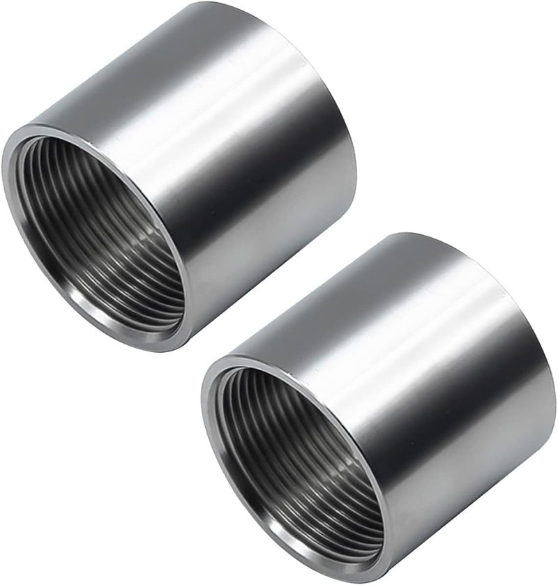 beduan Stainless Steel Cast Pipe Fitting, Coupling, 1/2" x 1/2" Female Threaded (1" Length, Pack of 2) - Image 1